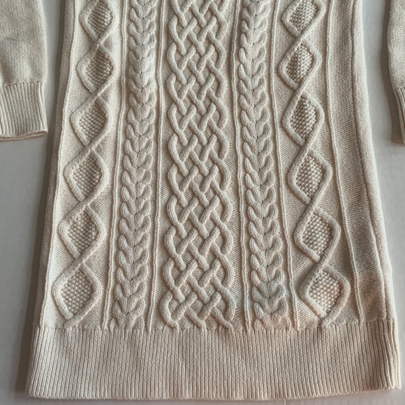 GAP Kids Cable Knit Cream Off White Sweater Dress Size Small - Picture 4 of 11